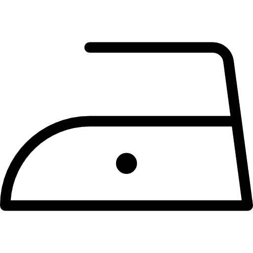 Pesumerkki: Silitys matalassa lämpötilassa (enintään 110 astetta). Ikoni esittää silitysrautaa, jonka sisällä on yksi piste.